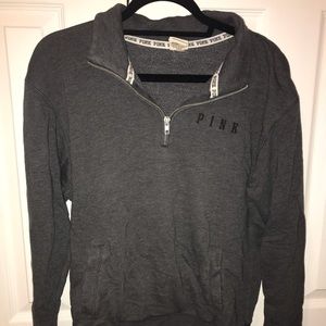 Gray PINK quarter zip